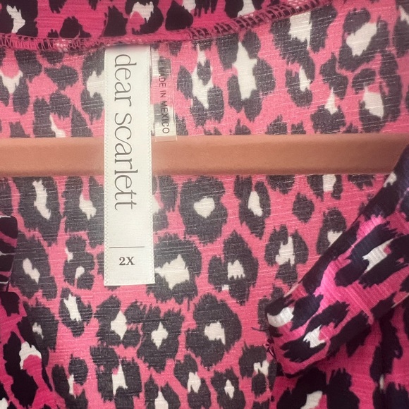 Dear Scarlett Pink Navy Leopard Print Tank Top - Picture 4 of 5